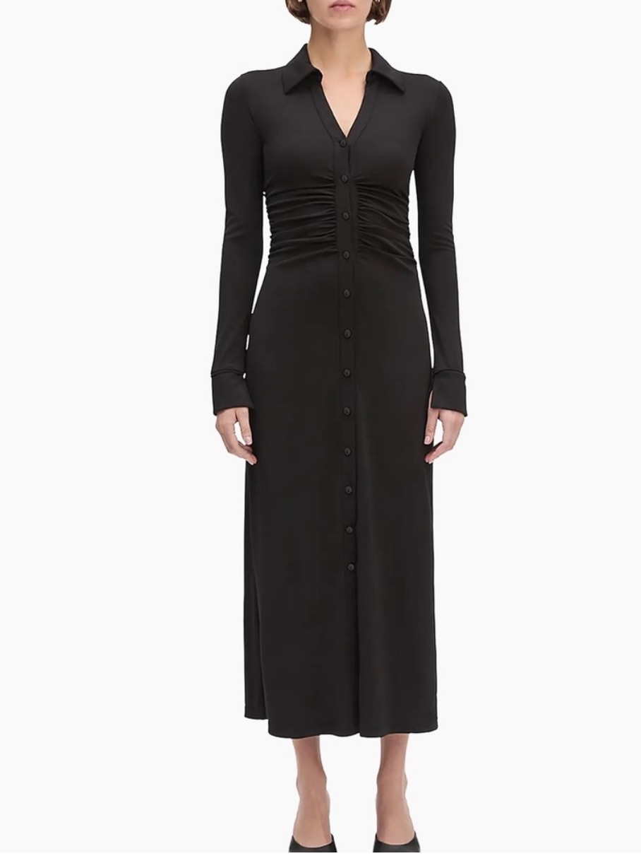 Favorite Daughter Naomi Ruched Long Sleeve Midi Dress